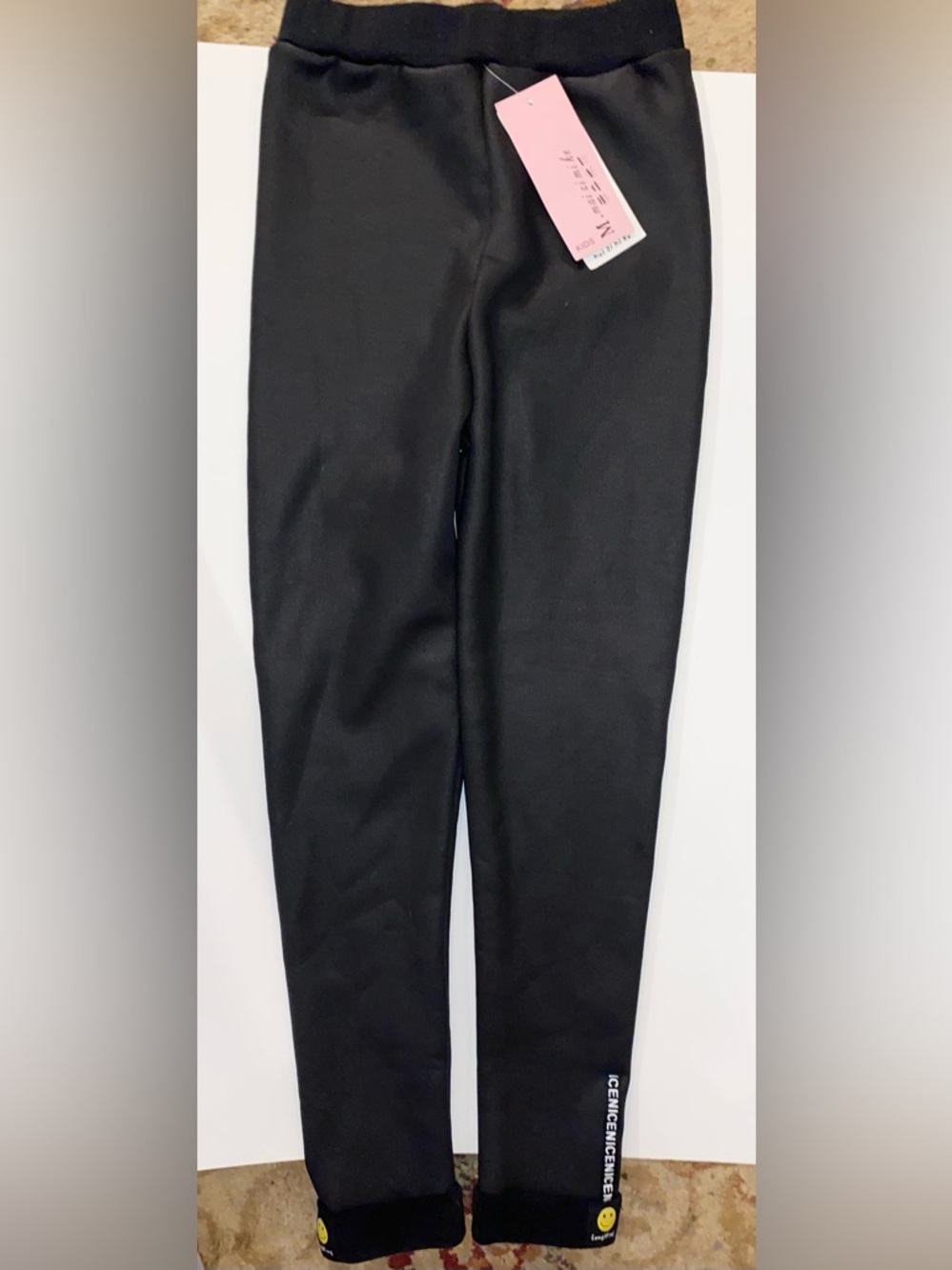 Kids Black Faux Leather Jogger Sweatpants - Comfortable Everyday Bottoms